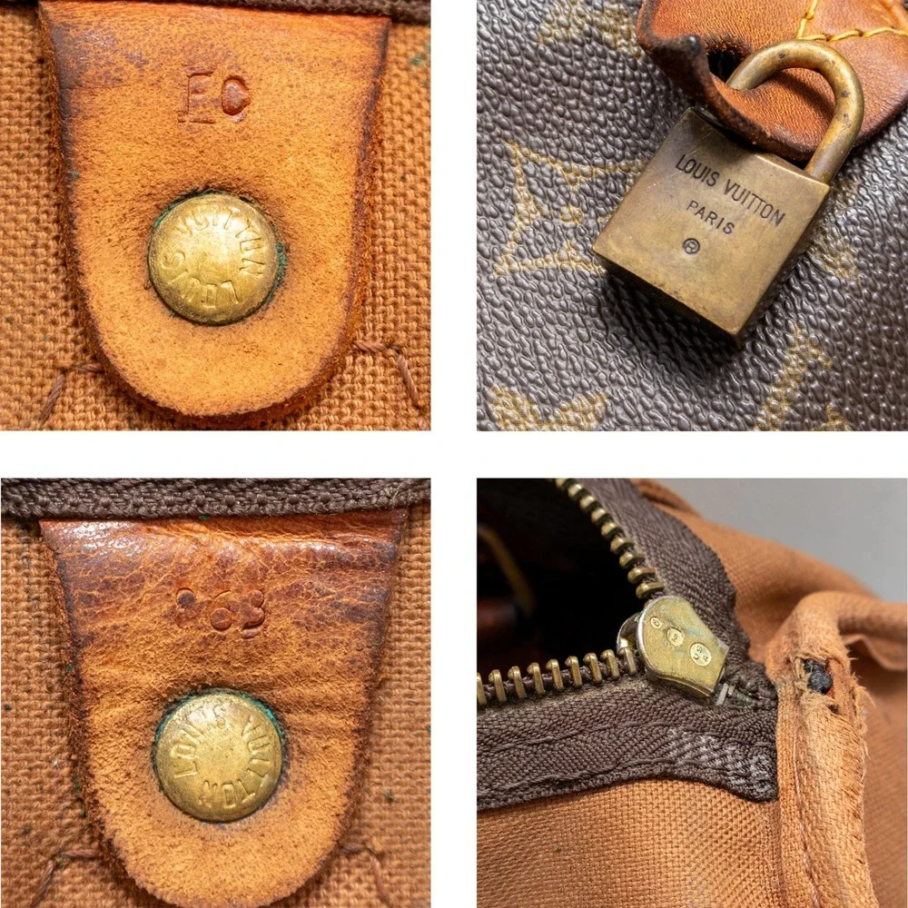 Louis Vuitton Speedy 25 Monogram Boston Handbag M41528 1986 Vintage Padlock